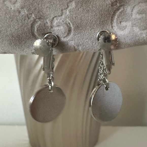 Dior Silver Crystal Drop Clip Earrings/ Gorgeous! - Picture 3 of 4